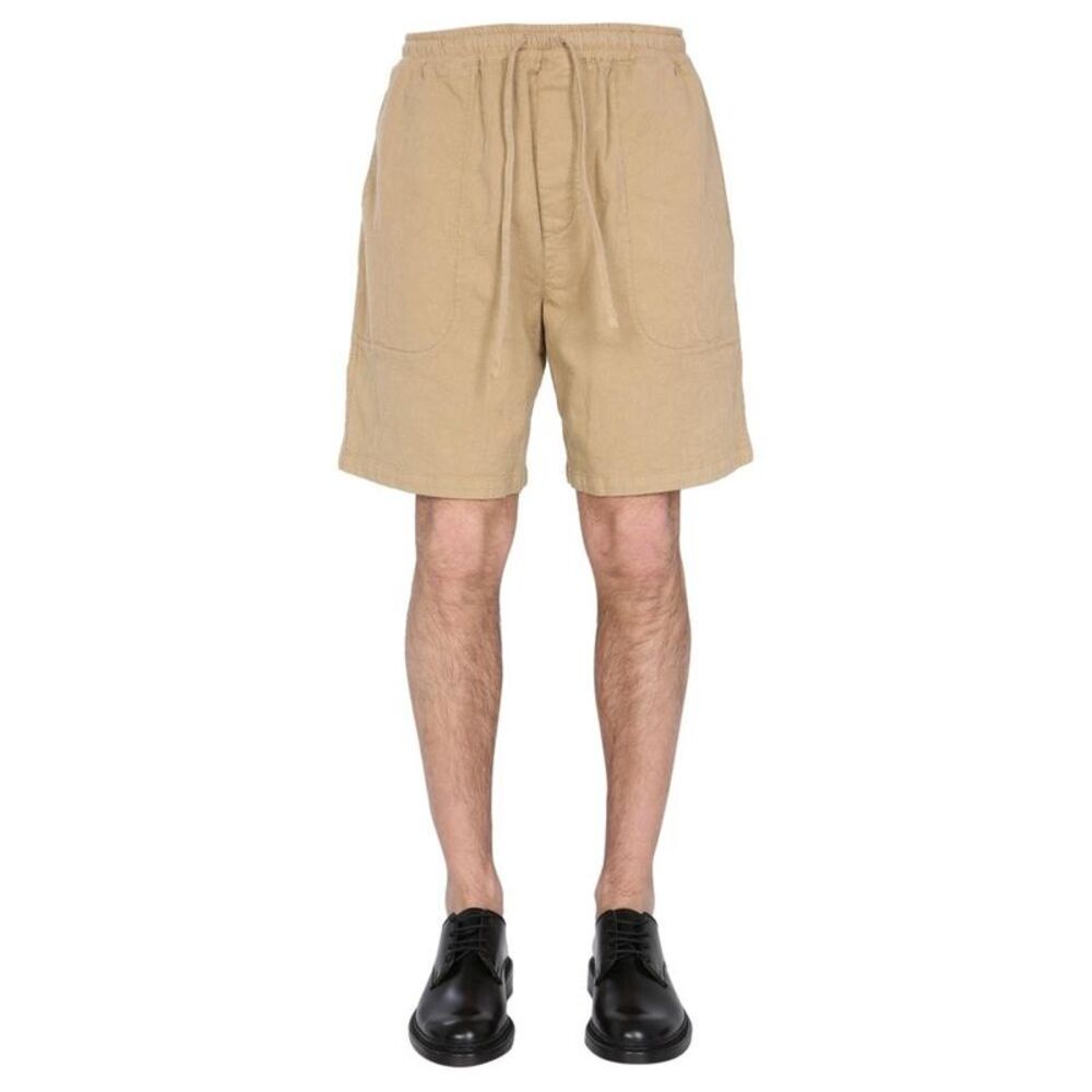 YMC Men's Relaxed Fit Cotton Twill Shorts Men Beige Pants